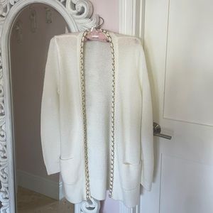 Lilly Pulitzer Long Cardigan with Gold Edging. Size S. Excellent Condition!